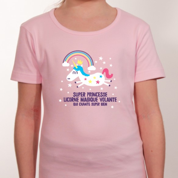 T shirt humour personnalisé - super princesse licorne - Avomarks